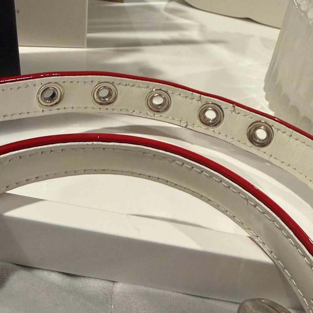 Dolce & Gabbana Red/Nevy/White Patent Leather Belt 32" - Picture 7 of 7
